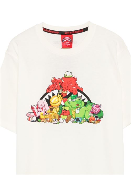 T-shirt bambino Sprayground avorio con stampa grafica Sprayground kids | SPY1536IVOX